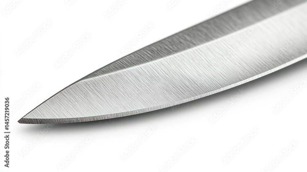 Close-up of a knife blade, sharp and metallic Close-up of a knife blade, sharp and metallic