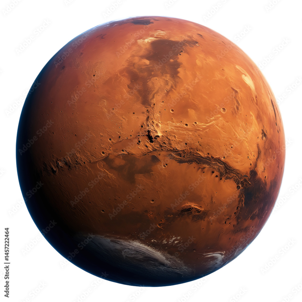 Naklejka premium planet mars isolated on transparent background