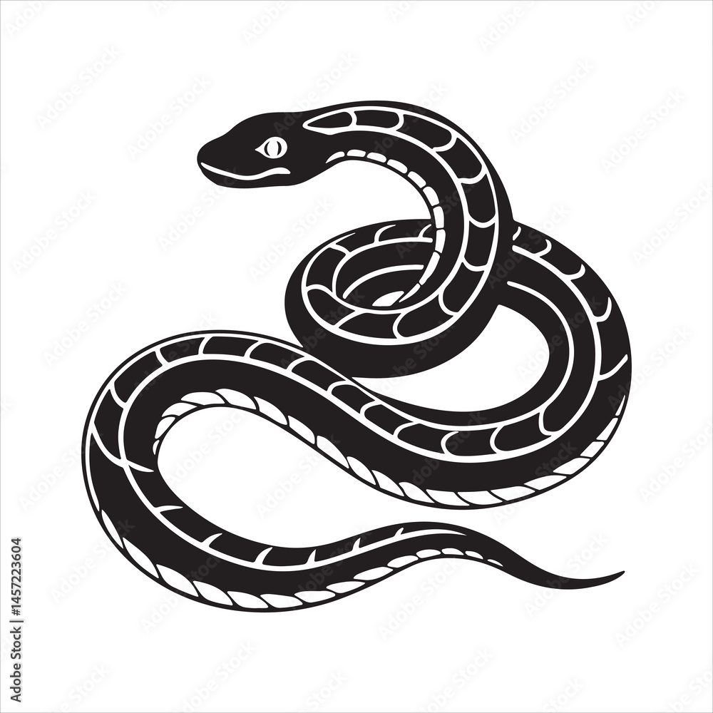 Fototapeta premium garter snake silhouette black Vector