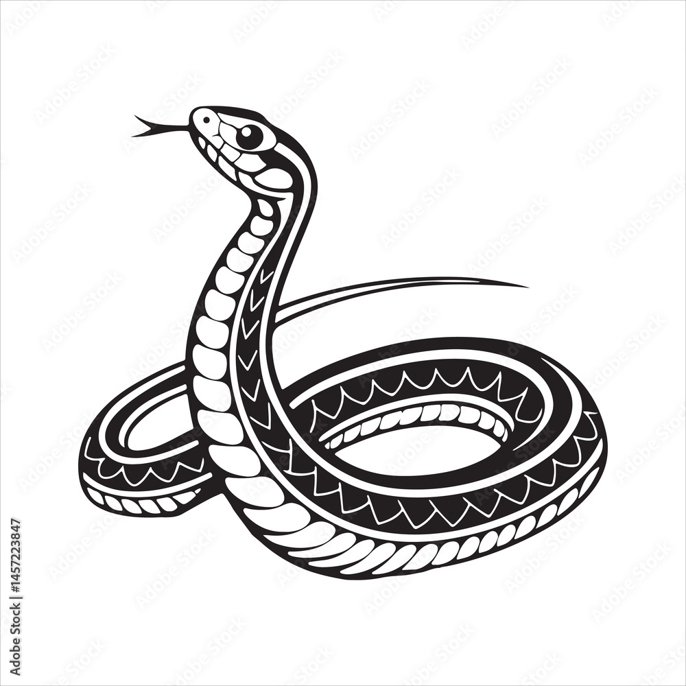 Fototapeta premium garter snake silhouette black Vector