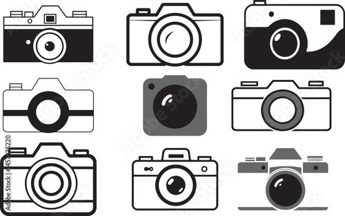 Vector Camera Icon Set - Flat Photography Symbols Collection

