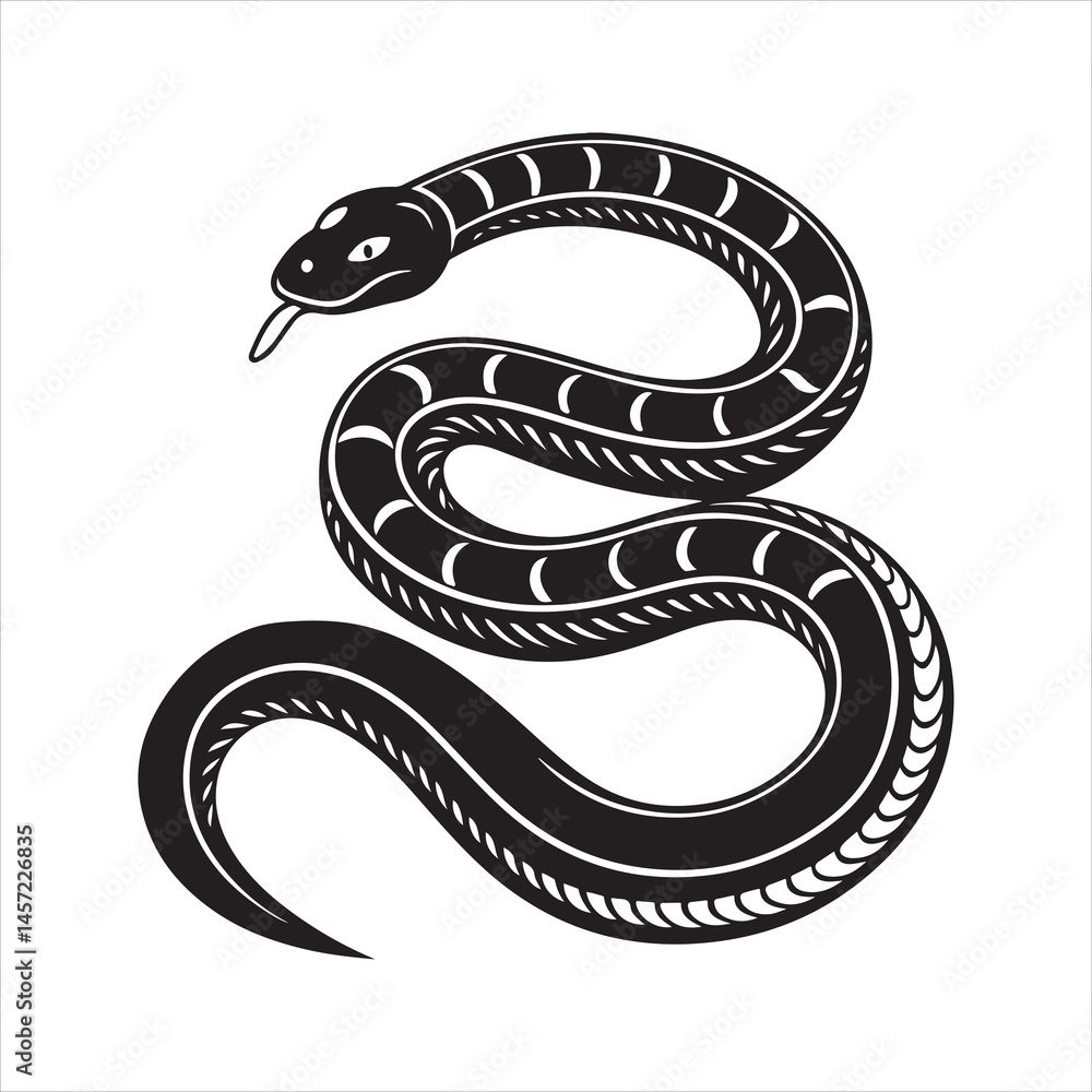 garter snake silhouette black Vector garter snake silhouette black Vector
