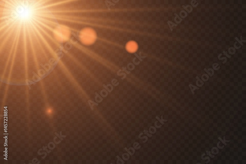 Light star gold PNG shines with bright sun intensity. Solar rays flicker vividly with soft transition glow. Cosmic sparkle burst creates dreamy abstract celebration style. Transparent sunlight flare