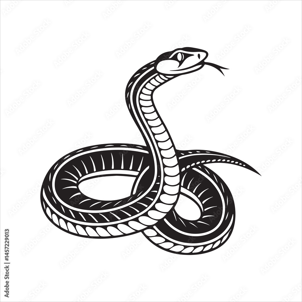 Fototapeta premium garter snake silhouette black Vector