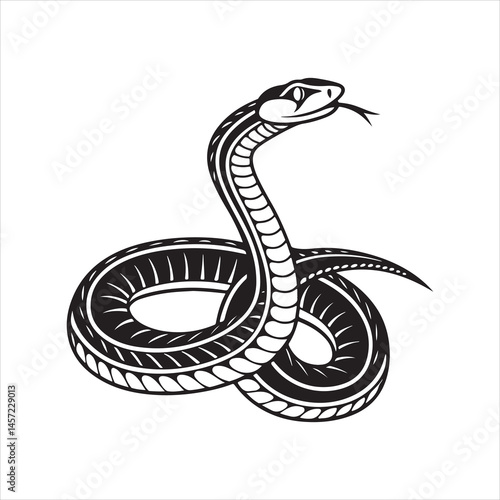 garter snake silhouette black Vector
