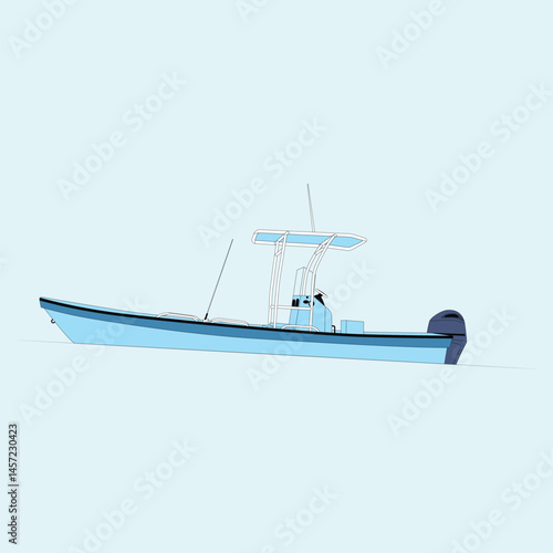 Vector Boat Line Art Illustration 