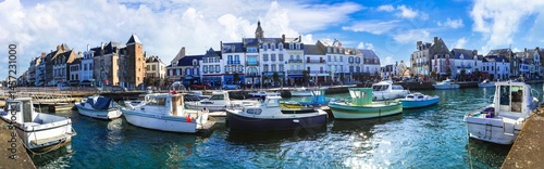 France  travel. Charming traditional fishing village (harbour town) -Le Croisic in  Loire-Atlantique department, western France, Pays de la Loire region