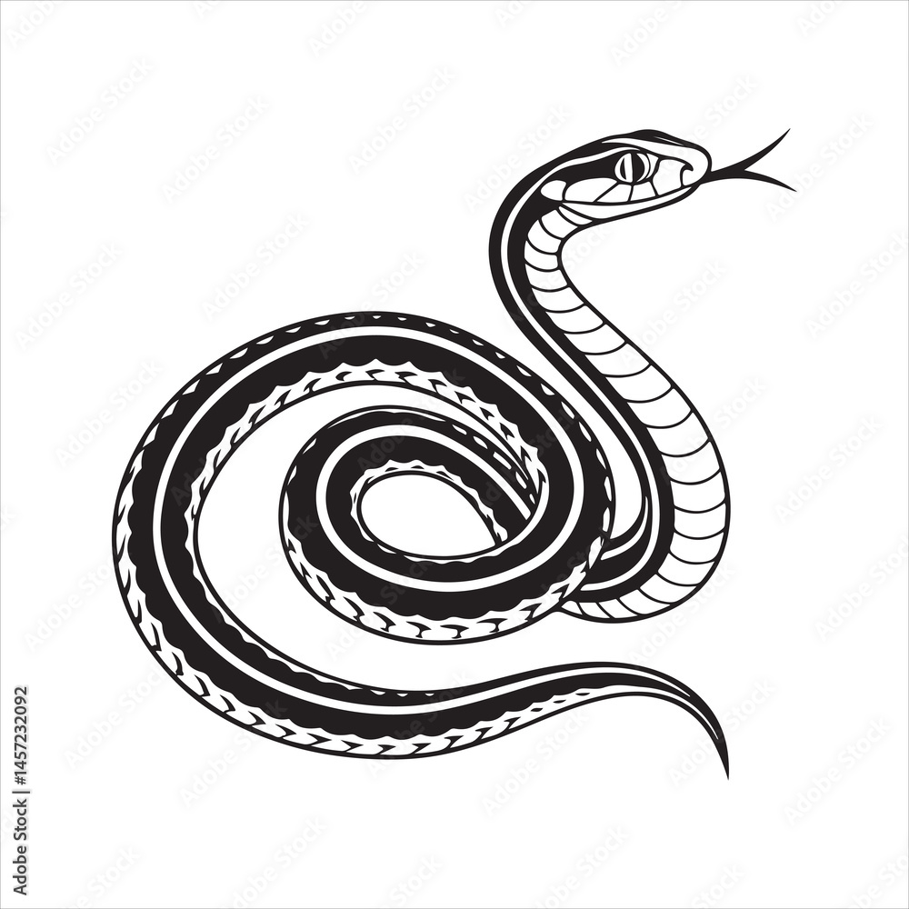 Obraz premium garter snake silhouette black Vector