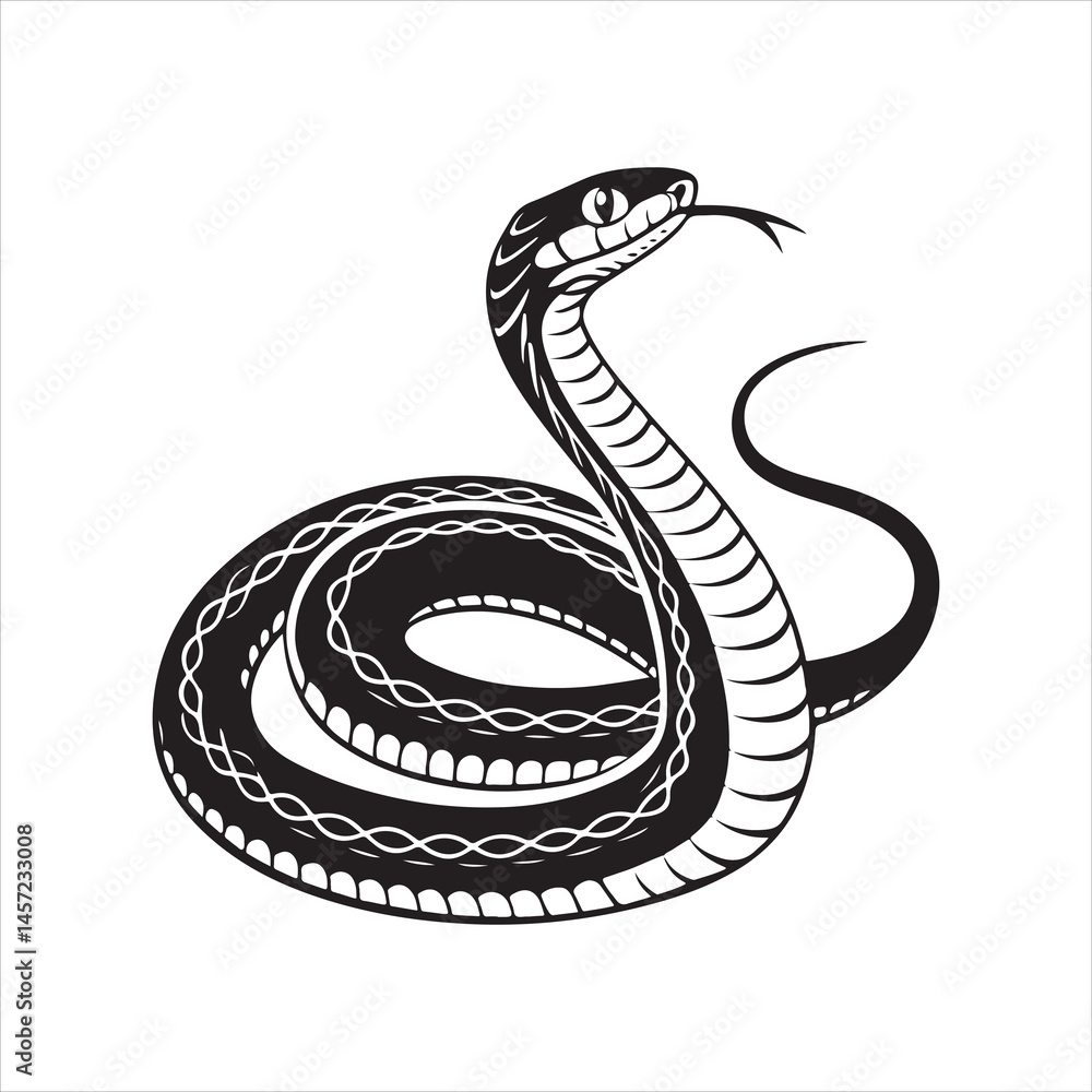 Fototapeta premium garter snake silhouette black Vector