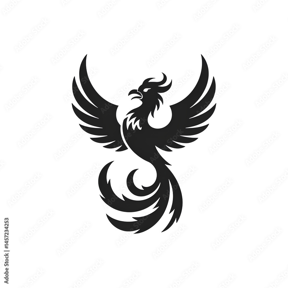 Black phoenix vector icon Black phoenix vector icon