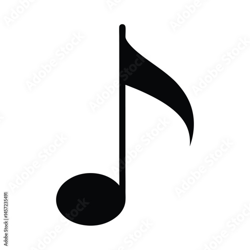 single music note icon vector art silhouette