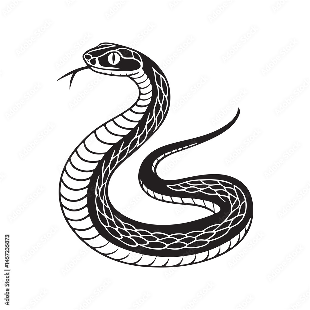 Fototapeta premium garter snake silhouette black Vector