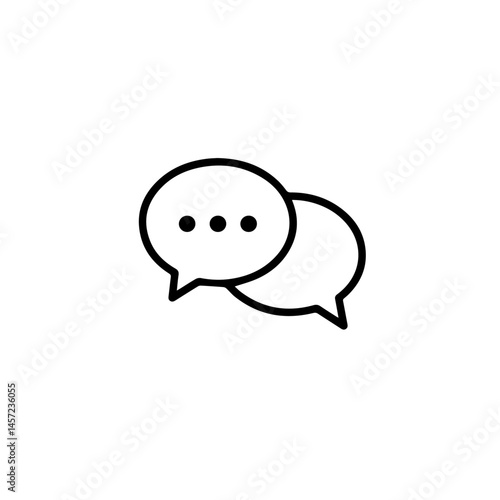 Simple communication icon two chat bubbles. Modern communication concept with simple line art style.  Clean communication design ideal for apps, websites, and social media. This simple communication g