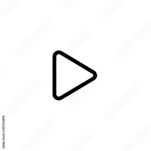 Simple play button icon. Play symbol indicates start, beginning, or commencement of audio or video playback. This simple play button is perfect for websites, apps, and social media, enhancing user exp