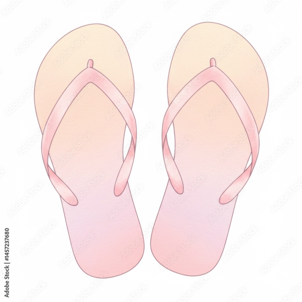 Pink Ombre Flip-Flops Summer Beach Sandals Pink Ombre Flip-Flops Summer Beach Sandals