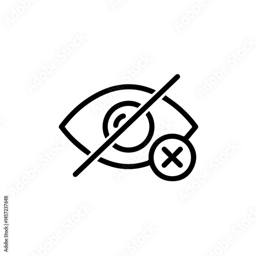 Eye symbol with a cross indicating invisibility  