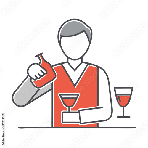 Bartender mixing cocktails in a vibrant bar setting  