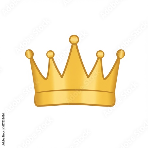 Golden Crown on White Background
