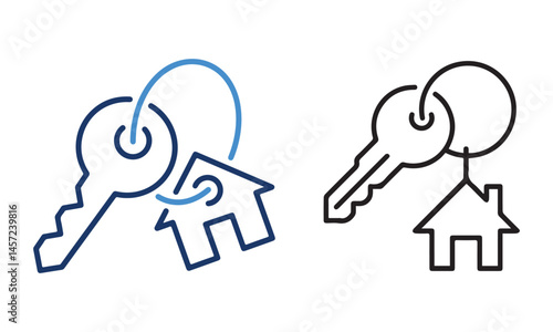 House keys icon. Vector illustration. Symbol of real estate and renting. Editable stroke. Vector illustration eps file