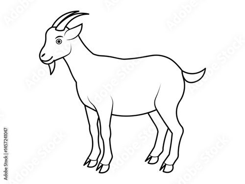 Boer goat black silhouette vector illustration v2
