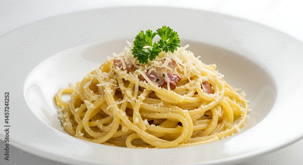 A delightful plate of classic spaghetti carbonara, showcasing its rich textures and flavors beautifully. A delightful plate of classic spaghetti carbonara, showcasing its rich textures and flavors beautifully.