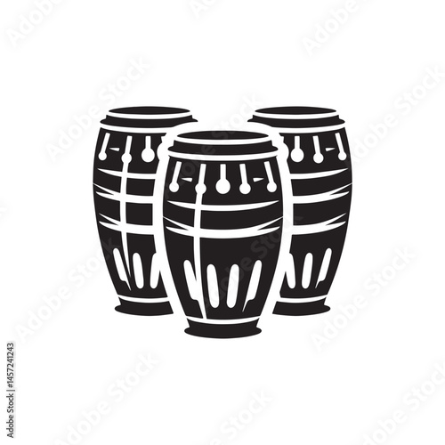 Tropical Beats: A Dynamic Collection of Conga Vector Silhouettes Celebrating the Iconic Shape, Vibrant Rhythms, and Cultural Energy of This Timeless Hand Drum Instrument.

