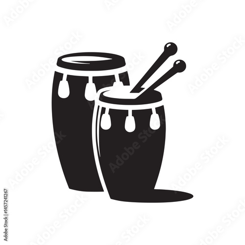Tropical Beats: A Dynamic Collection of Conga Vector Silhouettes Celebrating the Iconic Shape, Vibrant Rhythms, and Cultural Energy of This Timeless Hand Drum Instrument.

