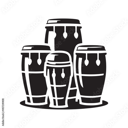 Tropical Beats: A Dynamic Collection of Conga Vector Silhouettes Celebrating the Iconic Shape, Vibrant Rhythms, and Cultural Energy of This Timeless Hand Drum Instrument.

