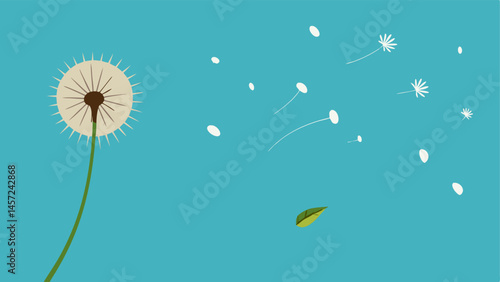 Dandelions in the Wind Dandelion seeds blowing away in the wind symbolizing letting go of unhealthy attachments and embracing freedom.