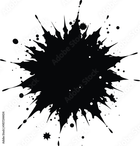  black ink splatter with dynamic splash
