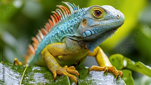 Wallpaper Mural Colorful Iguana Scales Texture In Natural Habitat Wildlife Reptilian Portrait Torontodigital.ca