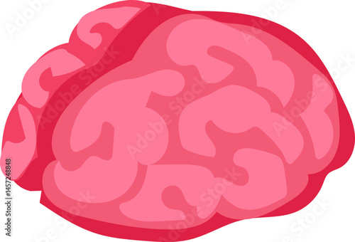 Cartoon Human Brain in Halloween Cute Spooky Style
