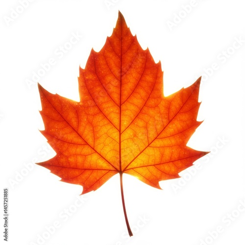 Wallpaper Mural Backlit Orange Maple Leaf on White Background Torontodigital.ca