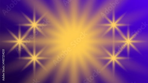 Dark purple abstract background with shining stars and glimpse of light. Shiny poster or web banner template. 