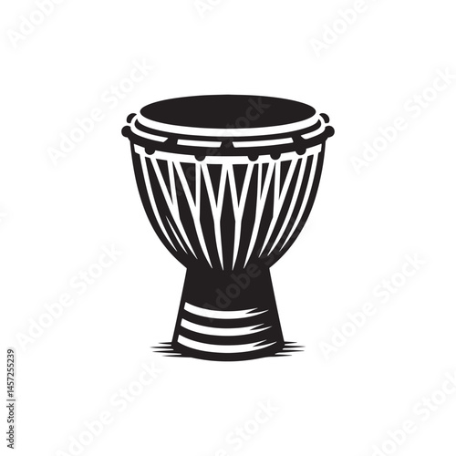 Rhythmic Heritage: A Vibrant Collection of Djembe Vector Silhouettes Showcasing the Iconic Shape, Powerful Beats, and Cultural Significance of This Traditional African Drum.
