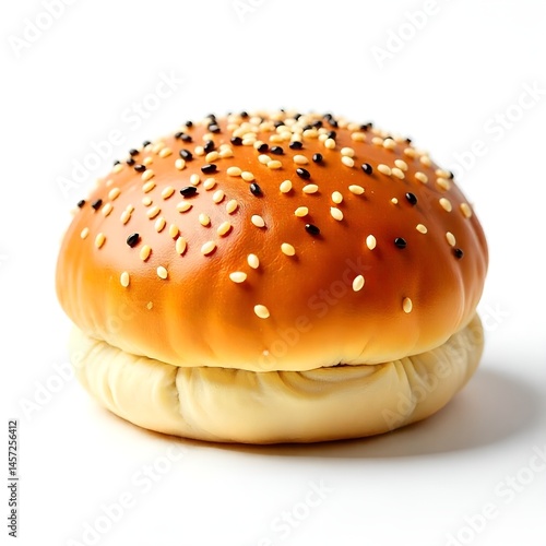 bun with sesame seeds. bun, bread, isolated on white background.
