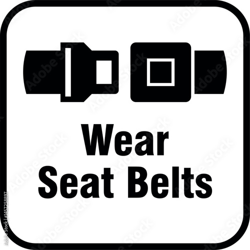 seat belt safety sign icon – wear seat belts symbol for vehicle safety, transportation, and road awareness