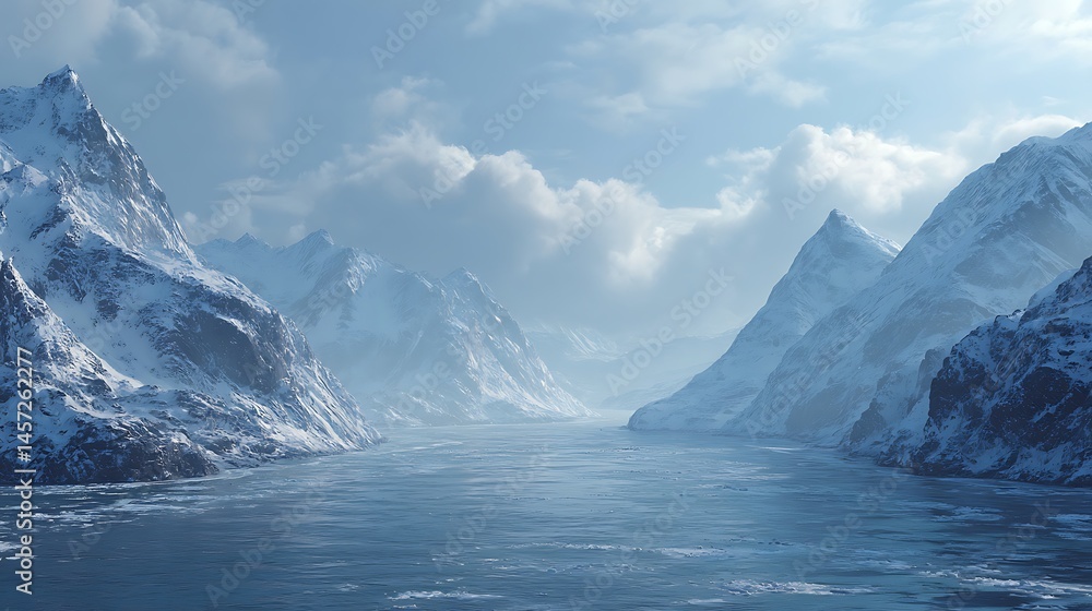 custom made wallpaper toronto digitalSnowy mountain landscape, sky view