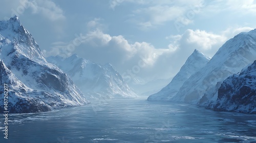 Wallpaper Mural Snowy mountain landscape, sky view Torontodigital.ca