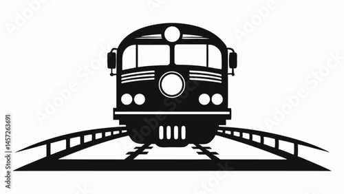 Modern High-Speed Train Icon Silhouette Vector for Transport and Travel Design
