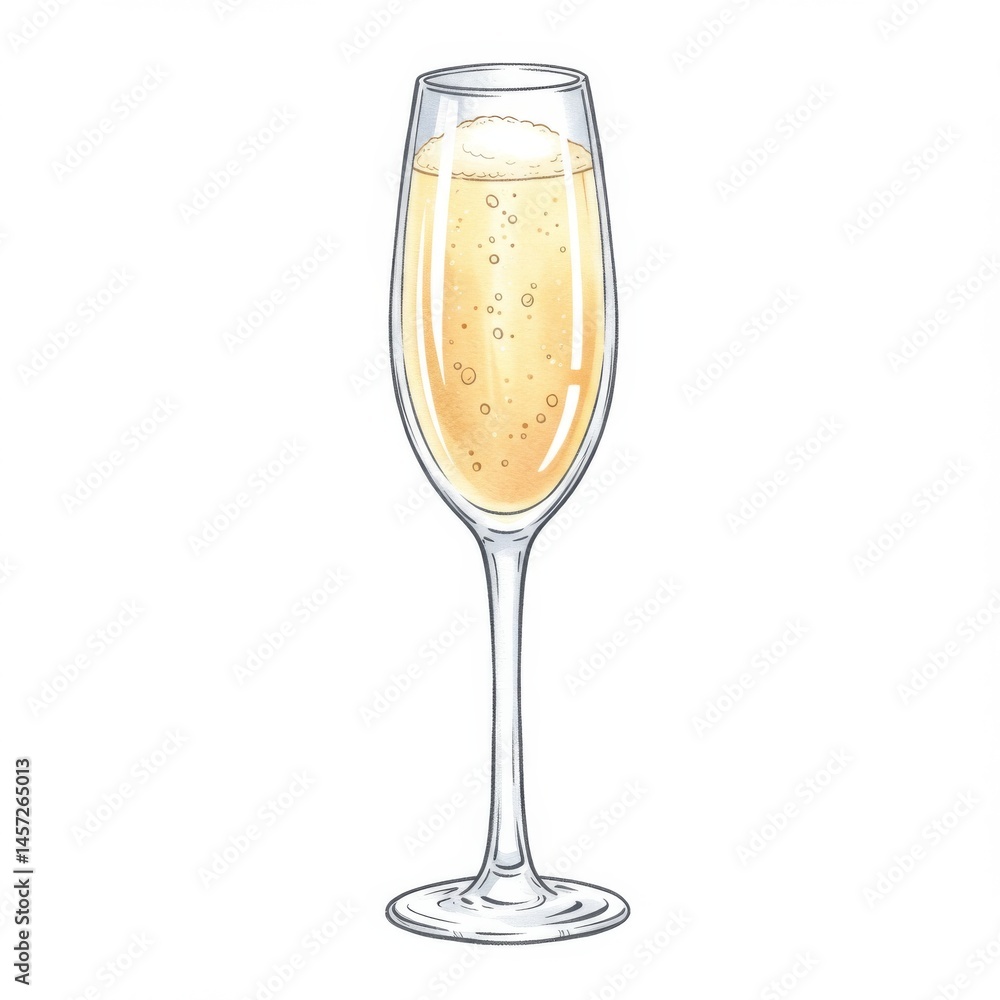 Glass of Sparkling Champagne with Bubbles Glass of Sparkling Champagne with Bubbles