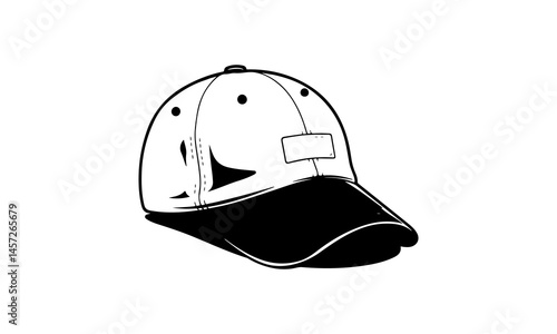 Black Baseball Cap Icon Silhouette Vector for Fashion and Apparel Design