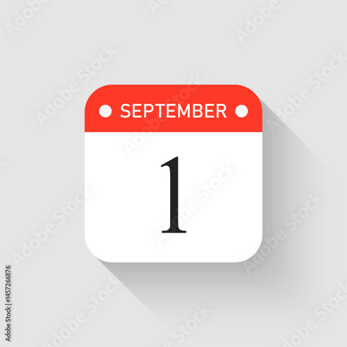 Vector icon page day calendar - 1 September month