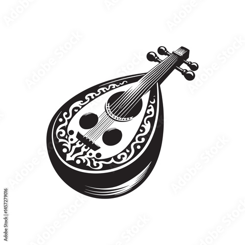 Timeless Melody: A Beautiful Collection of Oud Vector Silhouettes Highlighting the Elegant Shape, Rich Sound, and Cultural Significance of This Traditional Middle Eastern String Instrument.
