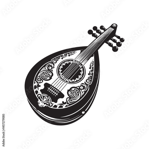 Timeless Melody: A Beautiful Collection of Oud Vector Silhouettes Highlighting the Elegant Shape, Rich Sound, and Cultural Significance of This Traditional Middle Eastern String Instrument.
