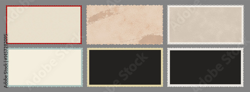 Vintage Old Textured Photo Paper 16x9 format. Grunge background. Vector isolated illustration