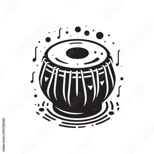 Rhythmic Harmony: A Captivating Collection of Tabla Vector Silhouettes Showcasing the Unique Shape, Vibrant Sound, and Cultural Significance of This Iconic Indian Percussion Instrument.
