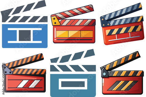 Movie clapper icon vector illustration isolated on white background.