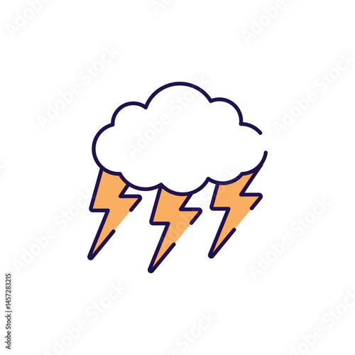 Lightening icon design with white background stock illustration