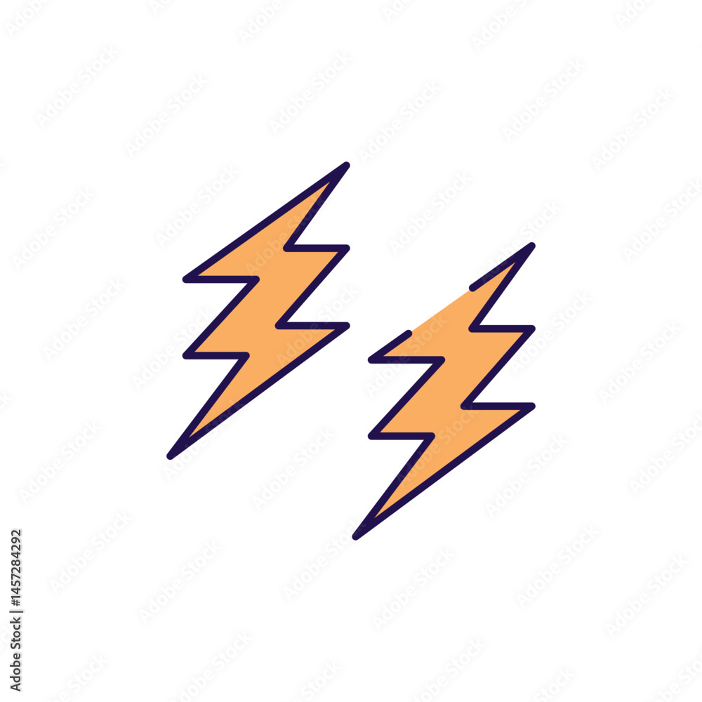 Bolt icon design with white background stock illustration Bolt icon design with white background stock illustration
